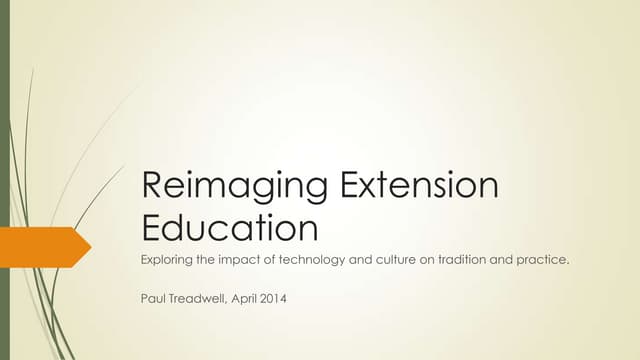 Reimaging extension education