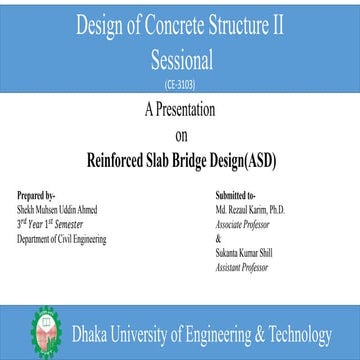 Reinforced slab bridge design(AASHTO allowable stress design method)