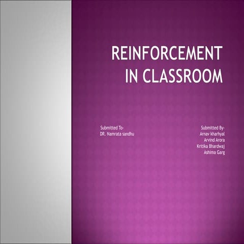 Reinforcement in classroom