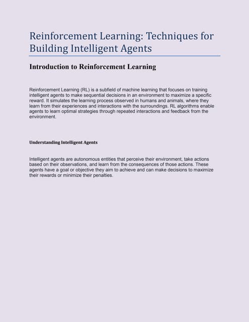reinforcement learning in artificial intelligence | PPT