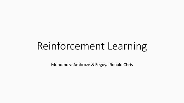 Reinforcement Learning in machine learning
