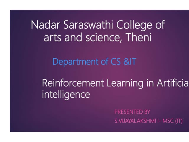 Reinforcement Learning