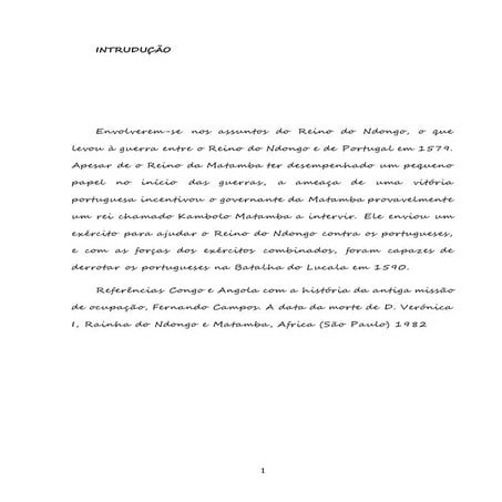 Reino da matamba | DOCX