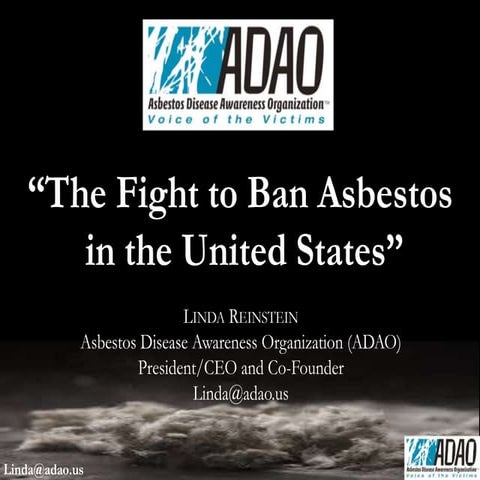 Reinstein: “The Fight to Ban Asbestos  in the United States” (Brazil 2016)