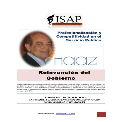 Reinvención del gobierno elementos básicos haaz