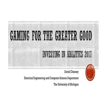 Reinventing Normal 2: David Chesney, Gaming for the Greater Good 