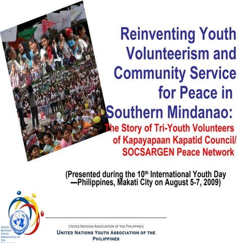 Reinventing youth volunteerism and community service for peace