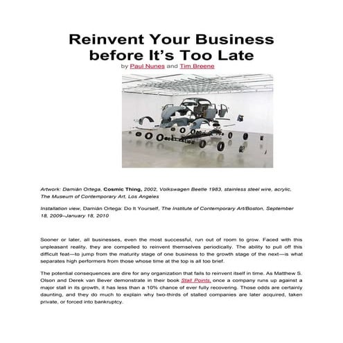 Reinvent your business before it.......