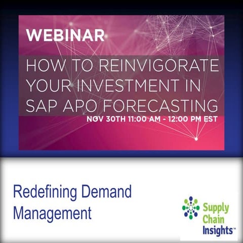 Reinvigorating Your Investment in SAP APO Forecasting - Slide Deck from Tools...