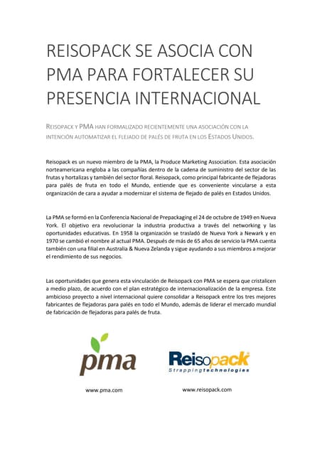 Reisopack es un nuevo miembro de PMA