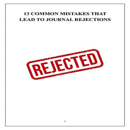 Most common reasons for journal rejections | PDF