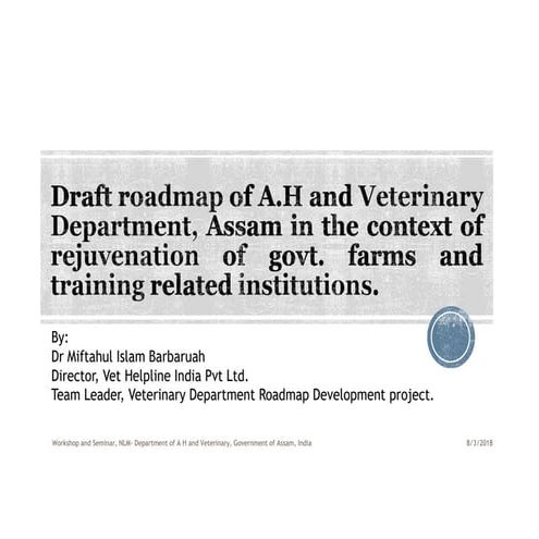 Rejuvinationof farmsandtrainingfacility ppt_3rdaug18