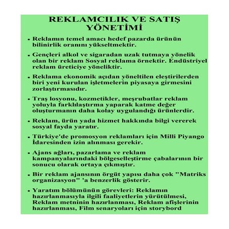 ReklamcıLıK Ve Satış YöNetimi