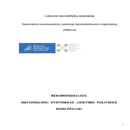 Rekomendacijos vystomojo švietimo politikai 2012