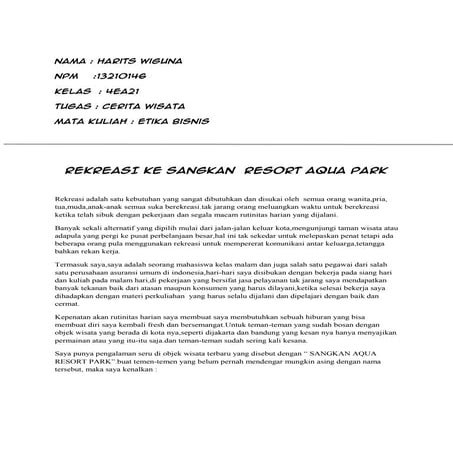 Rekreasi ke sangkan  resort aqua park