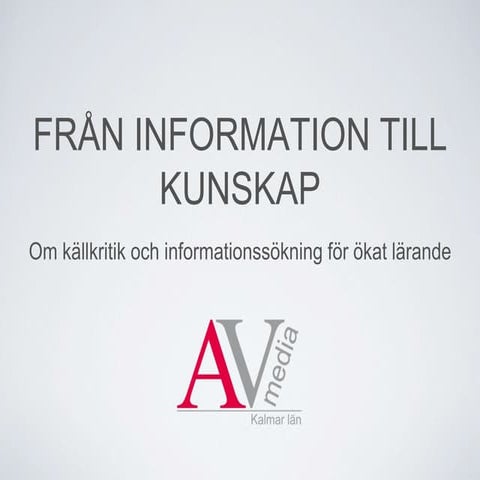 Rektorsutbildning: Från information till kunskap