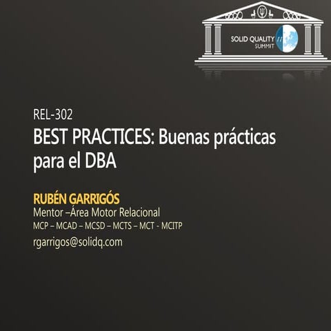 BEST_PRACTICES: Buenas prácticas para el DBA 