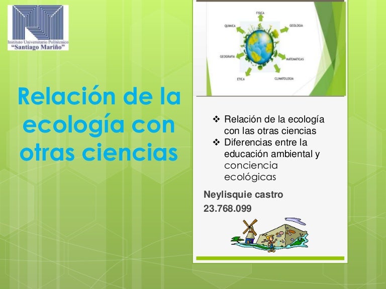 Relación de la ecología con otras ciencias