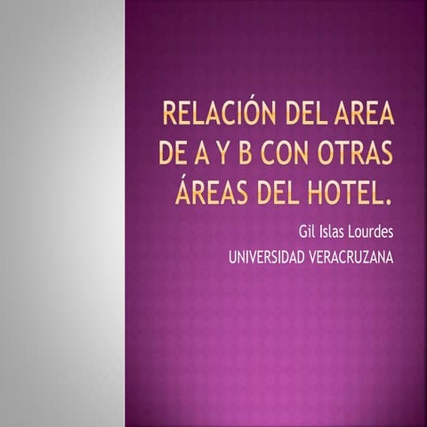 Relación del Departamento de A y B con otras áreas del Hotel. 
