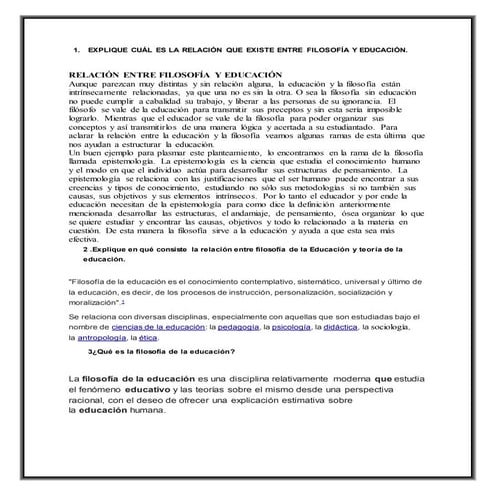 Relación entre filosofía y educación