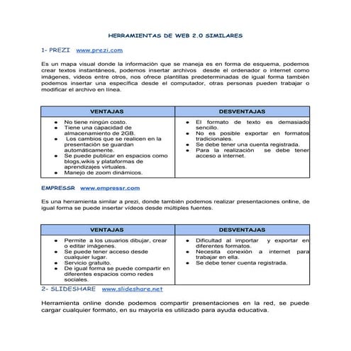 Relaciòn  herramientas de web 2.0 leidy johanna sandoval