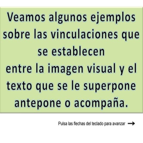 Relación imagenes y textos