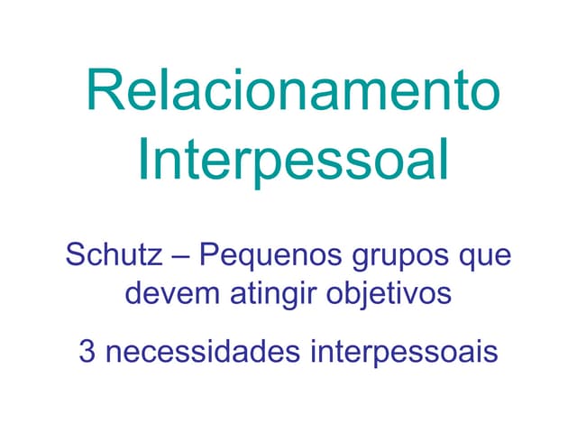 Relacionamento interpessoal