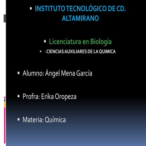 Ciencias auxiliares de la Quimica