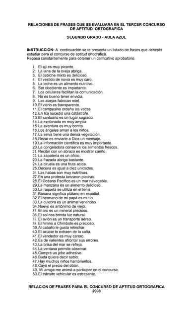 Para dictado - Ortografia Nivel primaria. Para dictado - Ortografia Nivel primaria.