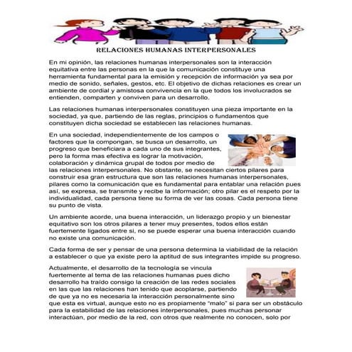 Relaciones humanas interpersonales