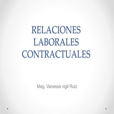 Relaciones laborales contractuales