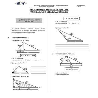 Relaciones métricas en los triangul...