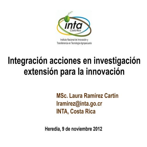 Integración acciones en investigación extensión para la innovación