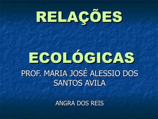 Relacoes ecologicas