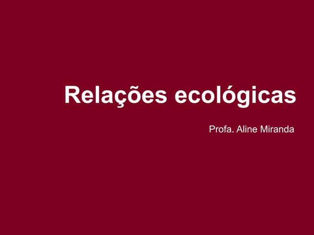 Relações ecológicas