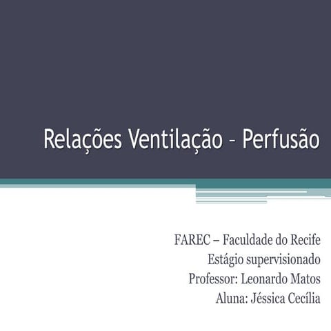 Relações ventilação   perfusão