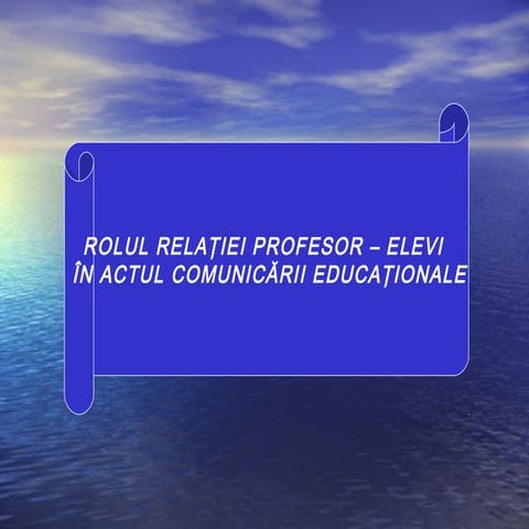 Relatia profesor elev