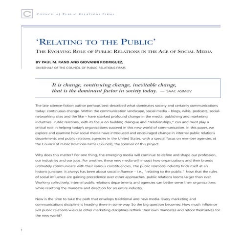 Relating To The Public   Pr In Age Of Social Media