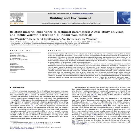 The Effects of Flooring Material on Thermal Comfort in a Comparative ...