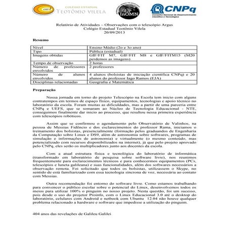 Relatorio missão argus 23 09-2013