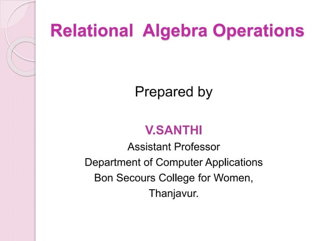 Relational algebra operations