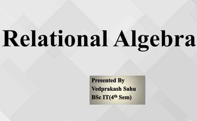 Relational algebra ppt
