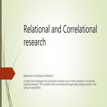 Relational and correlational research