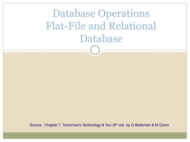 Relational database revised