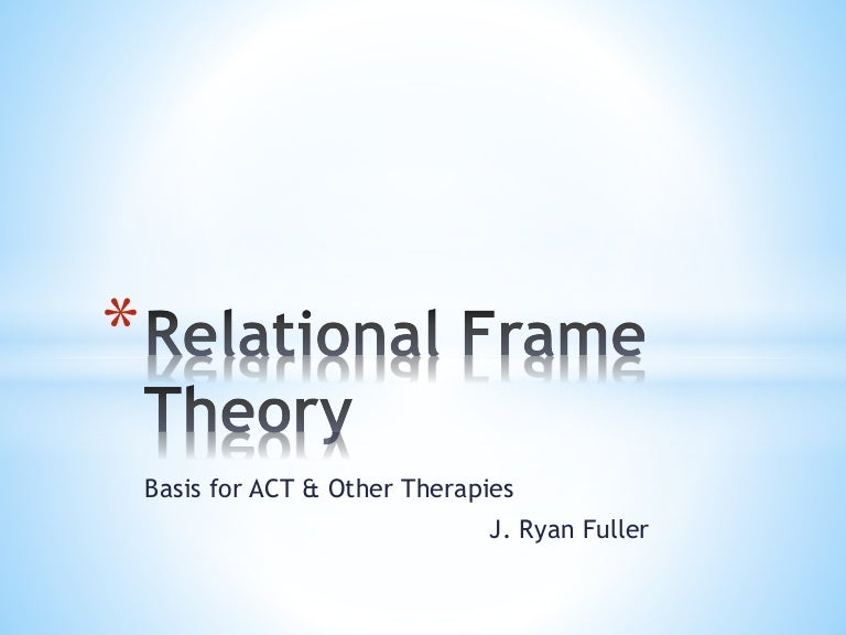 Relational Frame Theory (RFT)