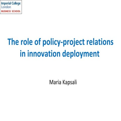 Policy- Project Relationality @ HaCIRIC 2009 Brighton 