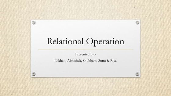Relational algebra ppt | PPT