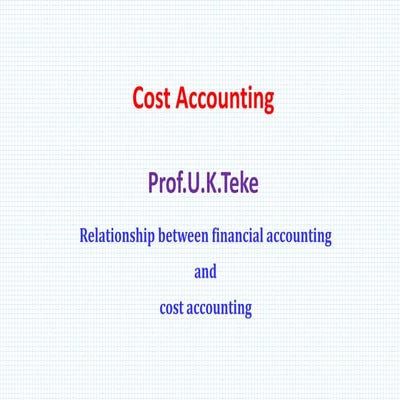 Relation between cost accounting and financial accounting