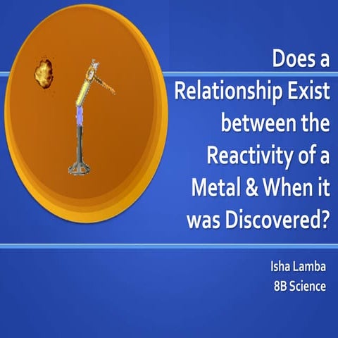 Relation between reactivity of a metal and the date it was discovered