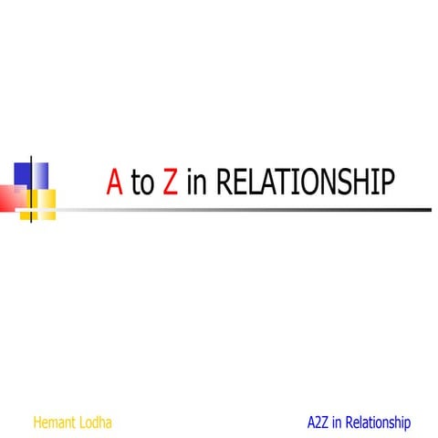 A2Z in Relationship
